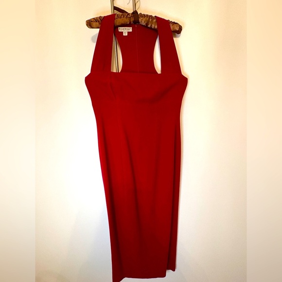 Gorgeous Vintage BEBE circa 1995 Red Crepe lined Dress size 8 - Picture 1 of 10
